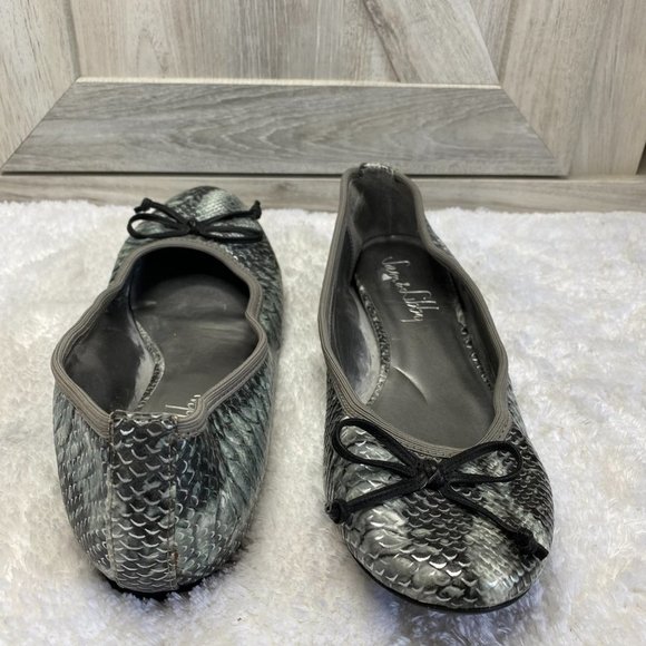Sam & Libby Johnah Women's Silver Gray Snakeskin Ballet Flats Size 8.5 - Picture 4 of 12